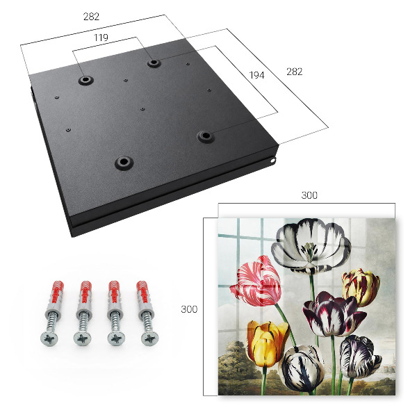 Armoire à clés murale Tulipes rétro