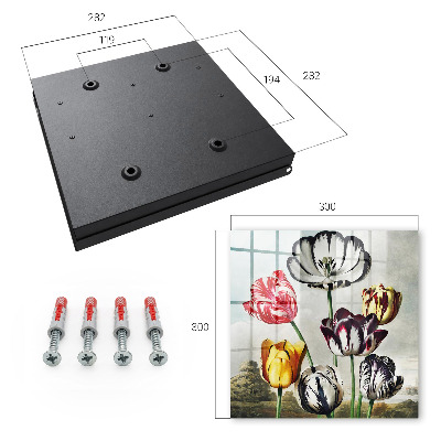 Armoire à clés murale Tulipes rétro