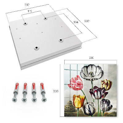 Armoire à clés murale Tulipes rétro