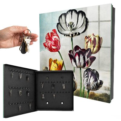Armoire à clés murale Tulipes rétro