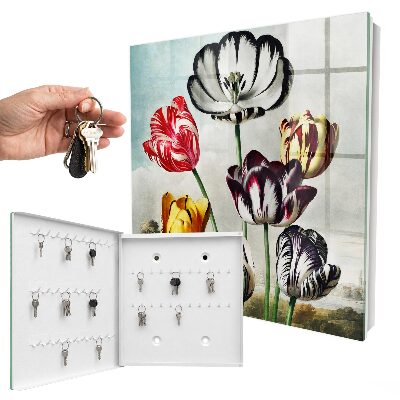 Armoire à clés murale Tulipes rétro