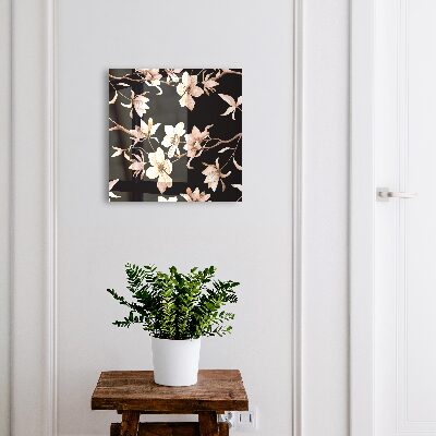 Armoire à clés murale Fleurs crème
