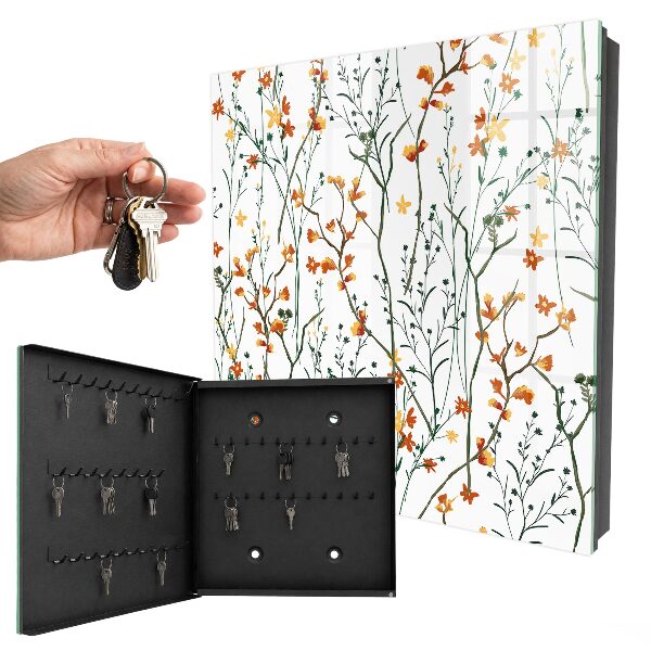 Armoire à clés murale Motif floral