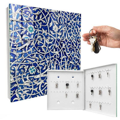 Boîte à clés decorative Arabesque bleue