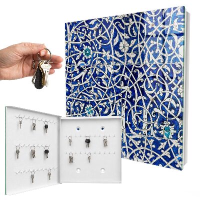 Boîte à clés decorative Arabesque bleue