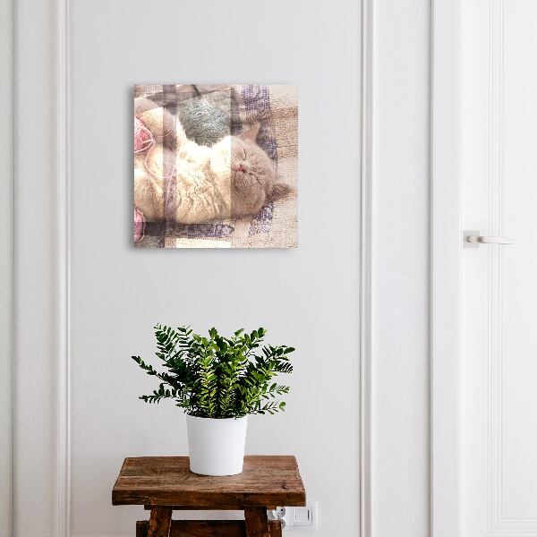 Boîte à clés decorative Chaton endormi