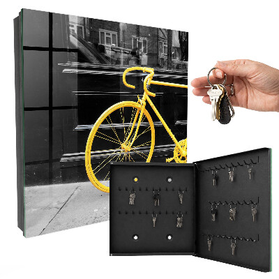 Boîte à clés decorative Vélo jaune