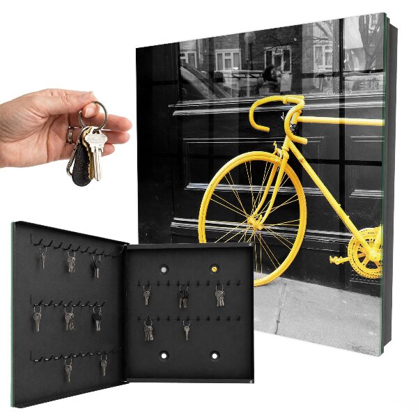 Boîte à clés decorative Vélo jaune