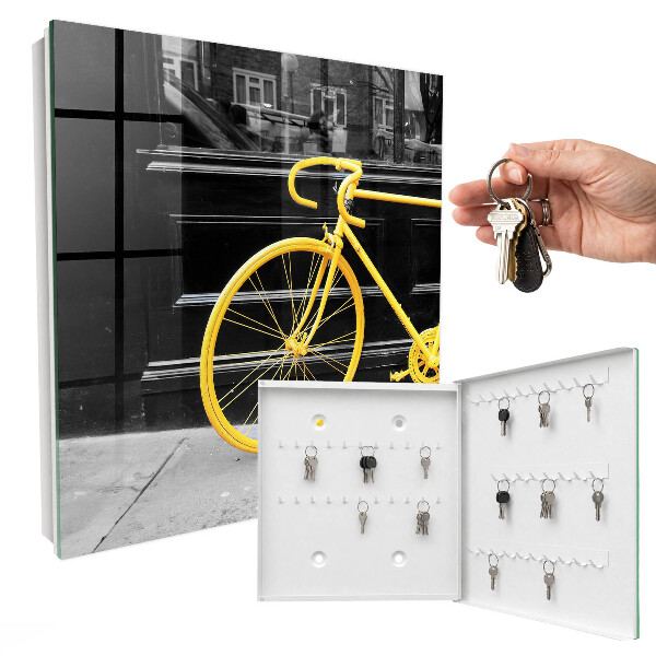 Boîte à clés decorative Vélo jaune