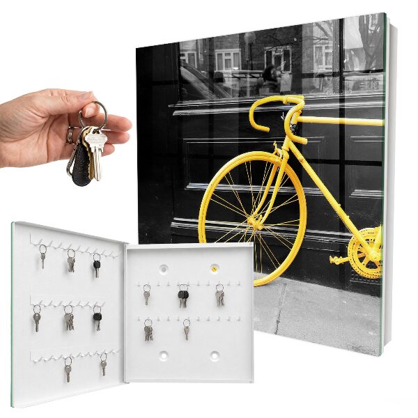 Boîte à clés decorative Vélo jaune