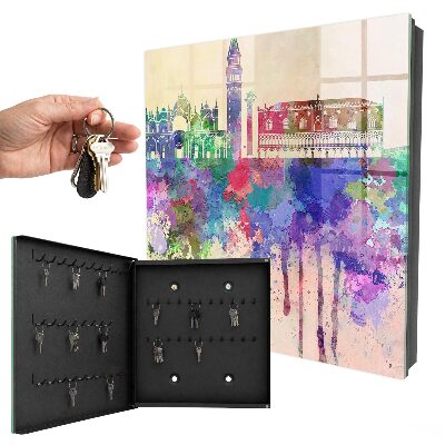 Boîte à clés decorative Aquarelle urbaine