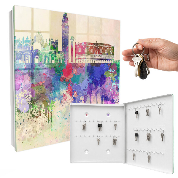 Boîte à clés decorative Aquarelle urbaine