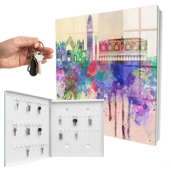 Boîte à clés decorative Aquarelle urbaine