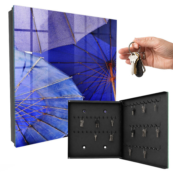 Boîte à clés decorative Parapluies bleus