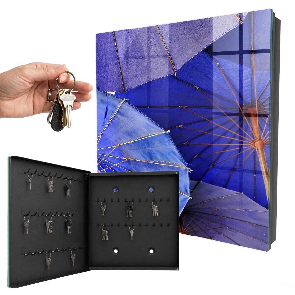 Boîte à clés decorative Parapluies bleus