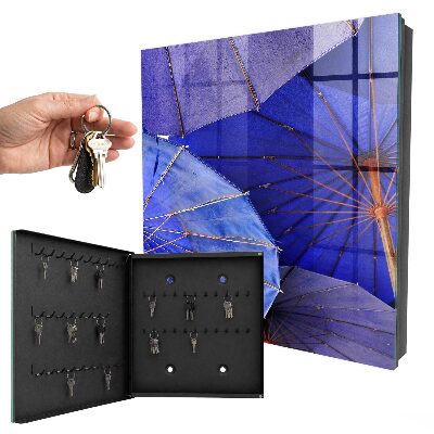 Boîte à clés decorative Parapluies bleus