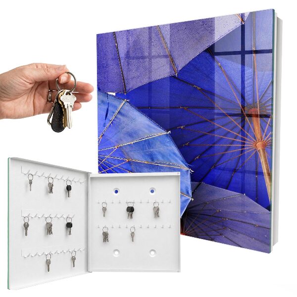 Boîte à clés decorative Parapluies bleus
