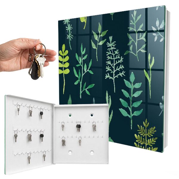 Boîte à clés decorative Feuilles aquarelle