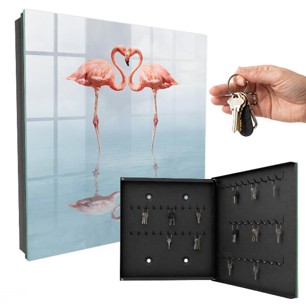 Armoire à clés murale Les flamants roses adorent