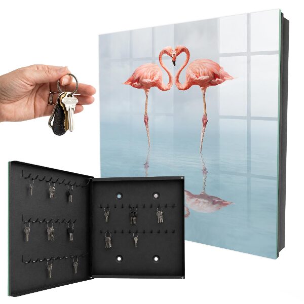 Armoire à clés murale Les flamants roses adorent