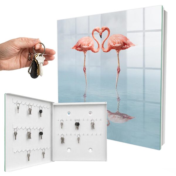 Armoire à clés murale Les flamants roses adorent