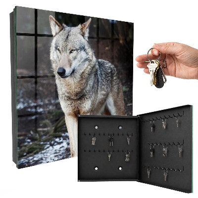 Boîte à clés decorative Loup dans la forêt