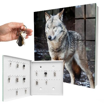Boîte à clés decorative Loup dans la forêt