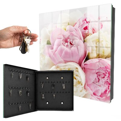 Armoire à clés murale Fleurs pastel