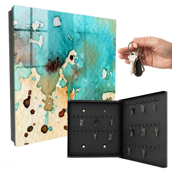 Armoire à clés murale Abstraction turquoise