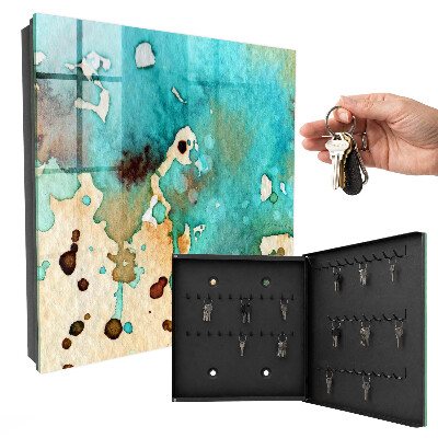 Armoire à clés murale Abstraction turquoise