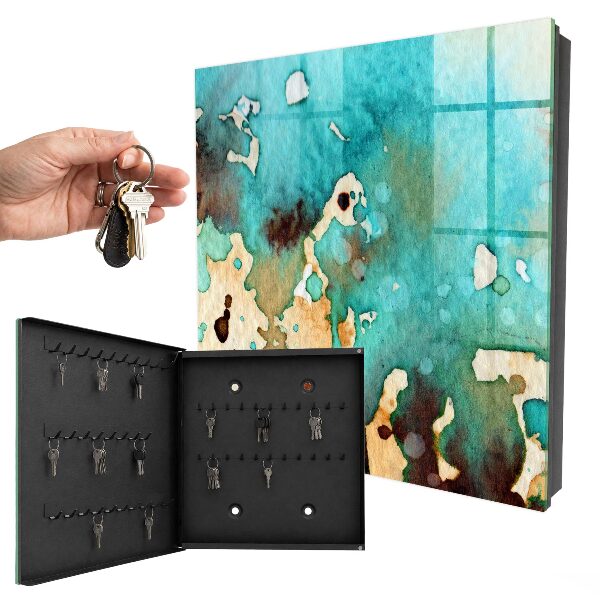 Armoire à clés murale Abstraction turquoise