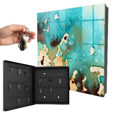 Armoire à clés murale Abstraction turquoise
