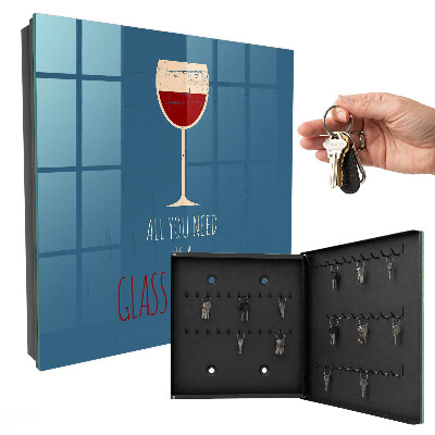 Boîte à clés decorative Un verre de vin
