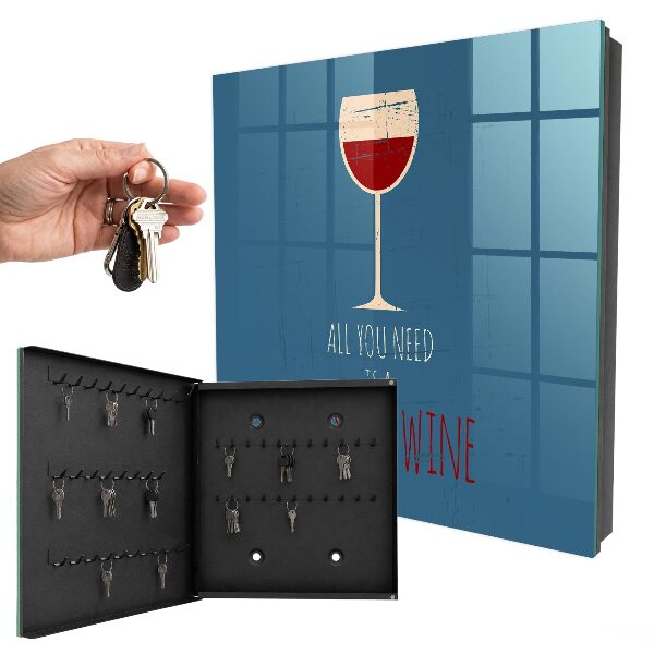 Boîte à clés decorative Un verre de vin