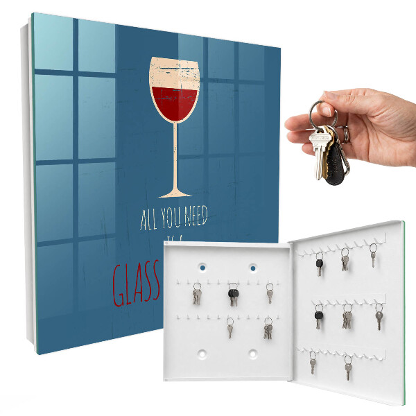 Boîte à clés decorative Un verre de vin