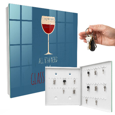 Boîte à clés decorative Un verre de vin