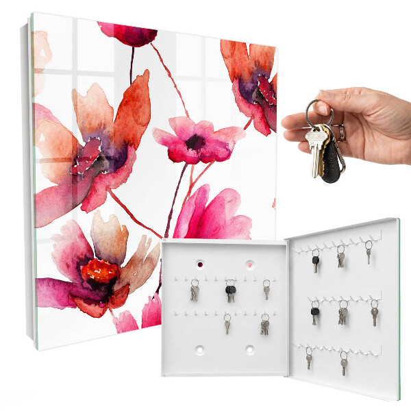 Boîte à clés decorative Fleurs à l'aquarelle