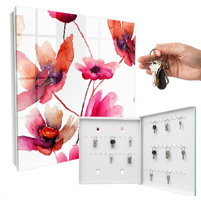 Boîte à clés decorative Fleurs à l'aquarelle