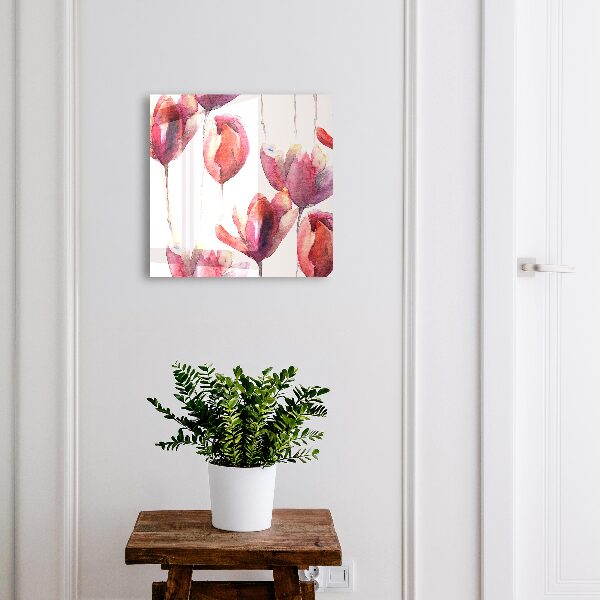 Armoire à clés murale Tulipes aquarelle