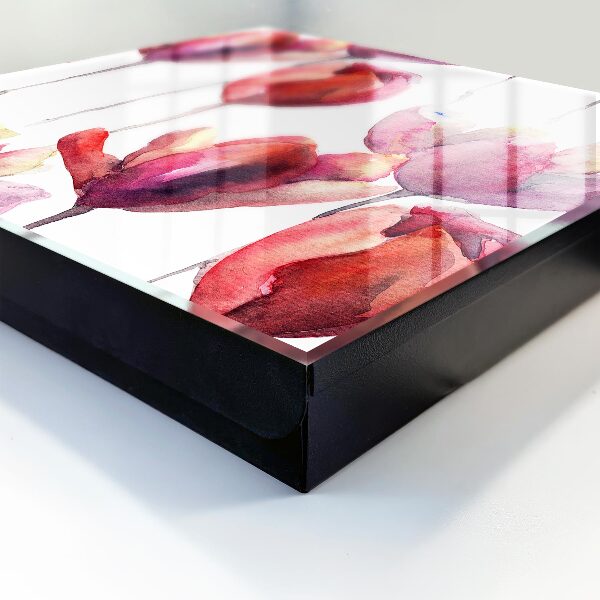 Armoire à clés murale Tulipes aquarelle