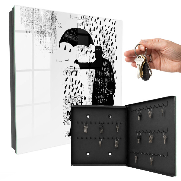 Boîte à clés decorative Silhouette noire