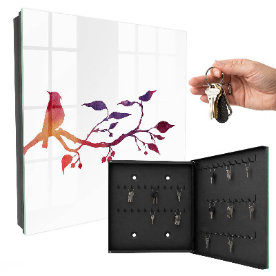 Armoire à clés murale Une branche avec un oiseau