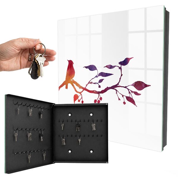 Armoire à clés murale Une branche avec un oiseau