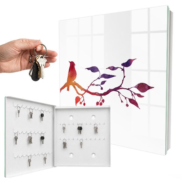 Armoire à clés murale Une branche avec un oiseau