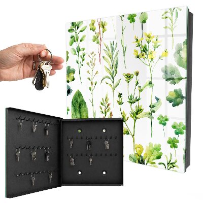 Boîte à clés decorative Plantes aquarelles