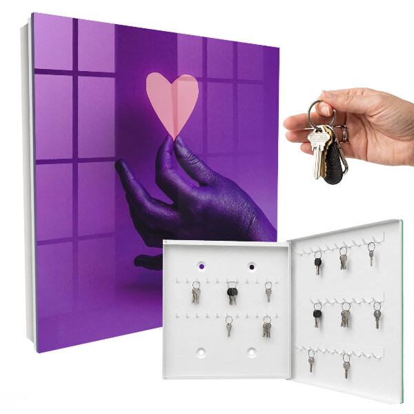 Armoire à clés murale Amour violet