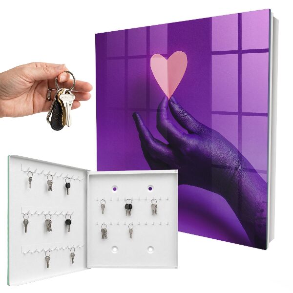 Armoire à clés murale Amour violet
