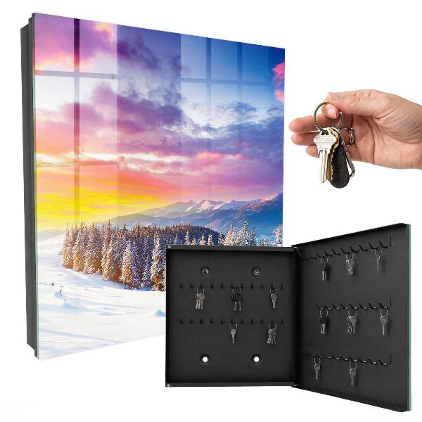Armoire à clés murale Coucher de soleil d'hiver