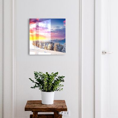 Armoire à clés murale Coucher de soleil d'hiver
