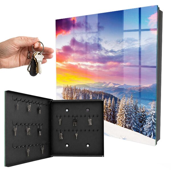 Armoire à clés murale Coucher de soleil d'hiver